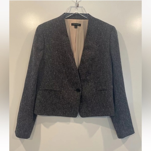 Ann‎ Taylor Gray Tweed Blazer Jacket Career Womens Size 6 (H) - Picture 1 of 5
